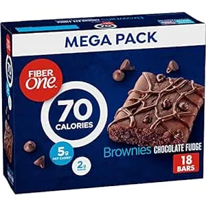 Fiber One 70 Calorie Brownies, Chocolate Fudge, Snack Bars, 18 ct