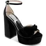 Zoelle Velvet Ankle-strap Platform Sandals In Black Velvet