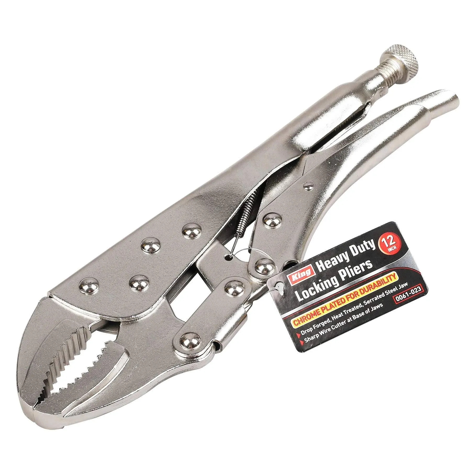 KING 12-inch Locking Pliers, Curved Jaw