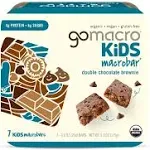 GoMacro - Kids Macrobar Double Chocolate Brownie - Case of 7 - 6.3 oz