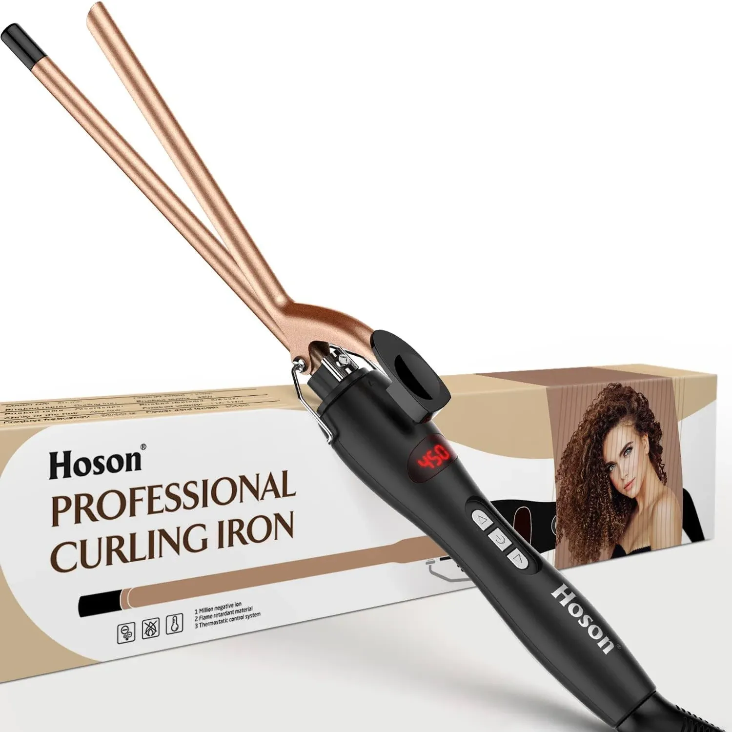 9mm Thin Curling Iron Ceramic, 3/8 inch Small Barrel Curling Wand for Long ...