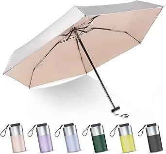 LEAGERA Mini Umbrella for Purse - UPF 50+ UV Blocker Sun Protection Umbrella, Small Micro Travel Parasol Design for Women