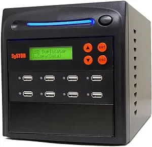 1 to 7 USB Duplicator & Sanitizer 2GB/Min - Standalone Multiple Flash Memory Copier & Storage Drive Eraser, Copy Speeds Up to 33MB/Sec (SYS-USBD-7)