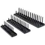 GEARWRENCH 3 Pc. 1/4", 3/8" & 1/2" Drive SAE Socket Storage Tray Set, Black - 83118