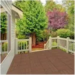 Set of 6 Wood/Plastic Composite Interlocking Deck Tiles for Outdoor Fl