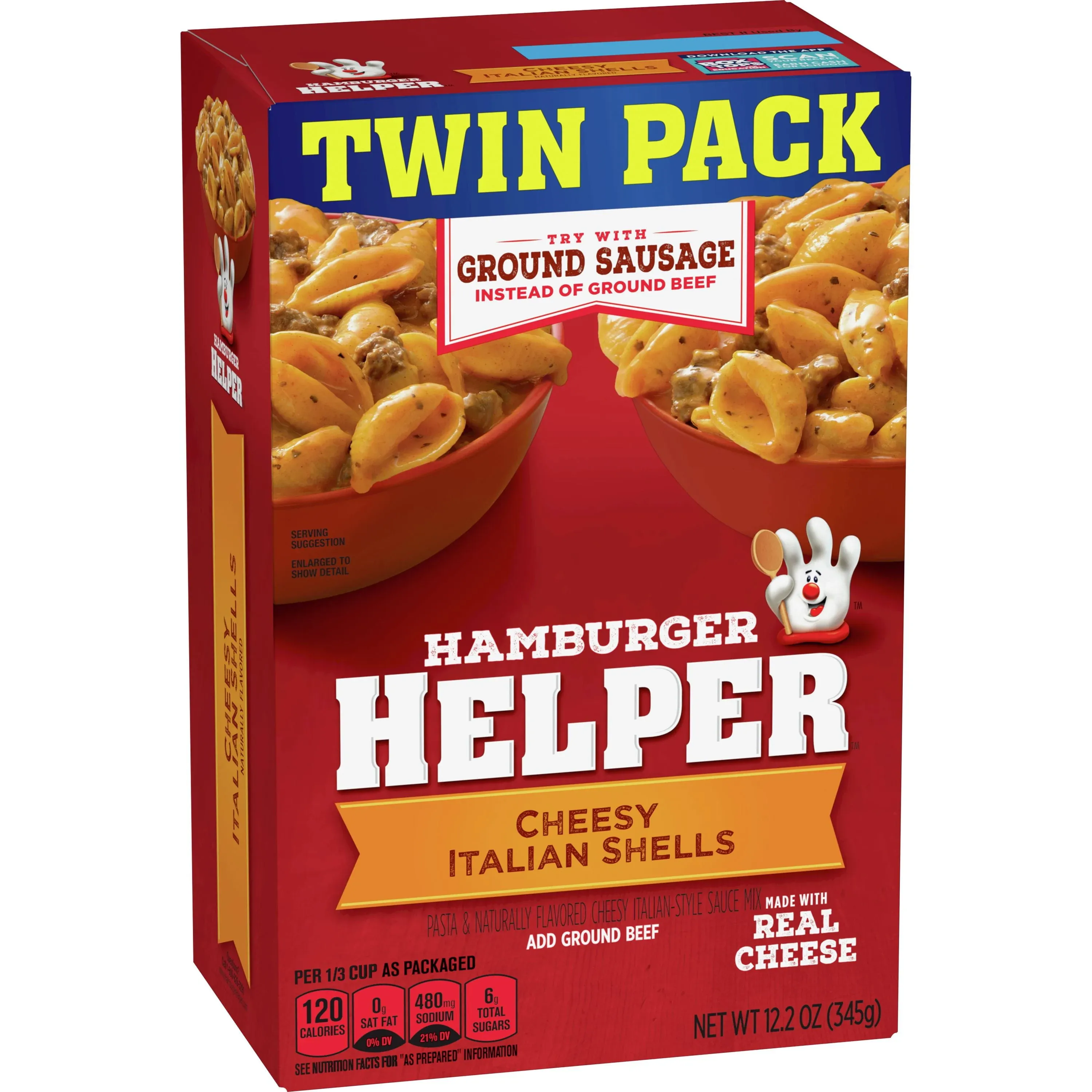 Hamburger Helper Cheesy Italian Shells, 12.2 oz