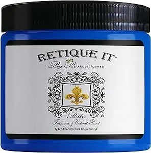 Retique It Chalk Furniture Paint by Renaissance DIY, 16 Fl Oz (Pack of 1), 44 Ultramarine