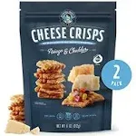 John Wm. Macy's Cheese Crisps | Asiago & Cheddar | Twice Baked Sourdough Crackers Made with 100% Real Aged Cheese, Non G