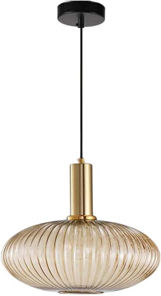 Industrial Vintage Glass Pendant Lighting Brass Finish Modern Retro Drop Ceiling