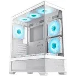 Gamemax Vista AW ATX Mid Tower SECC/Tempered Glass White Computer Case