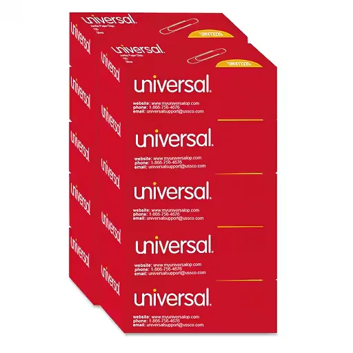 Universal Smooth Paper Clips Jumbo Silver 100/Box