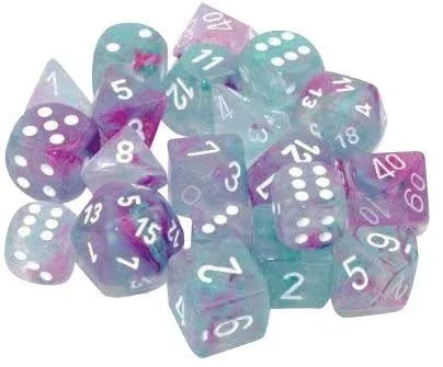 Chessex Dice: Nebula - D6 16mm Wisteria/White Luminary (12)