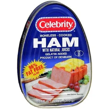 Celebrity Gelatin Added Boneless Ham 12 oz (6 Pack)