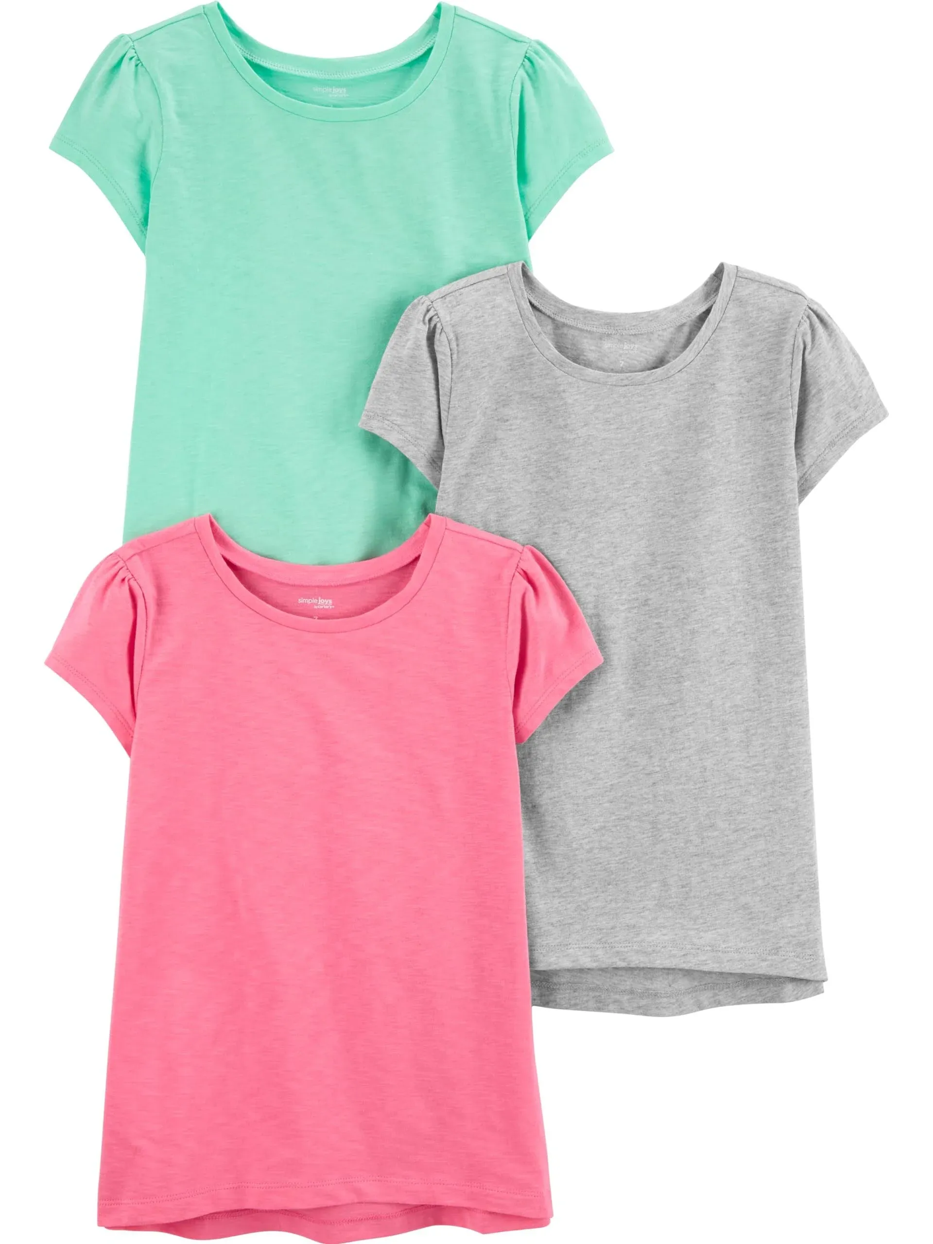 Simple Joys by Carter's Girls' Short-Sleeve Shirts and Tops, Pack of 3