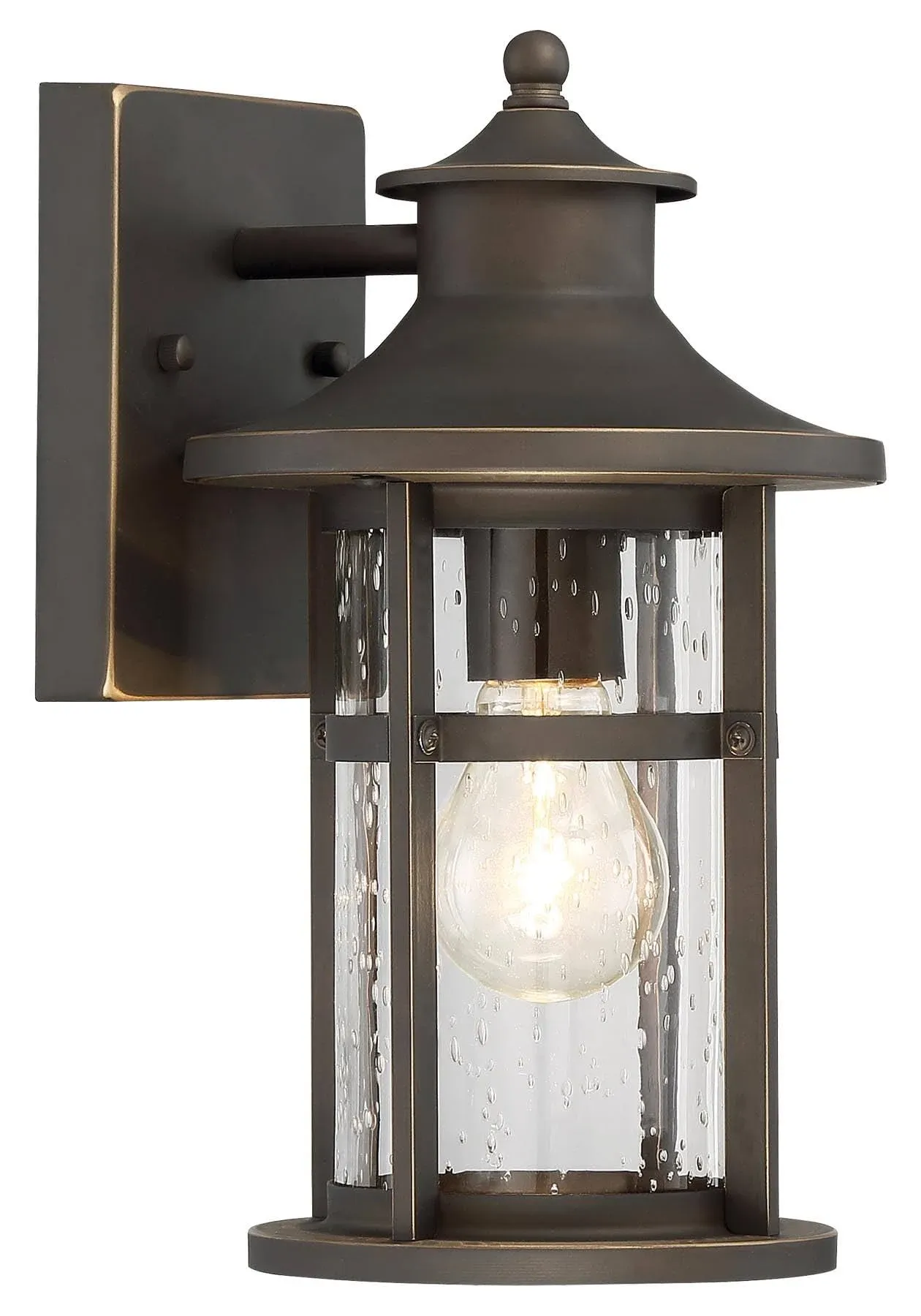 Minka-Lavery One Light Outdoor Wall Lamp in Oil Rubbed Bronze W/ Gold High from the Highland Ridge collection - 72551-143C