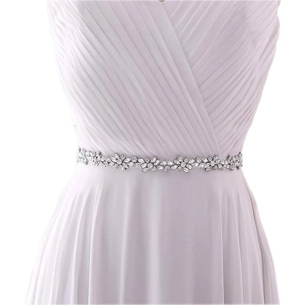 HONGMEI Thin Bridal Belt Rhinestone Wedding Belt Bridesmaid Sash Women Dress Acc