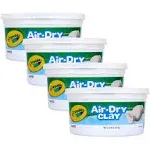 Crayola Air-Dry Clay, 2.5 lbs Resealable Bucket, White, Pack of 4