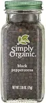 Simply Organic Whole Black Peppercorns 2.65 oz.