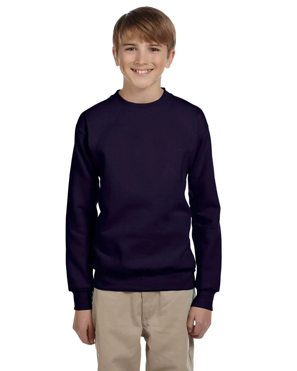 Hanes P360 Youth ComfortBlend EcoSmart Crewneck Sweatshirt - Navy - XL