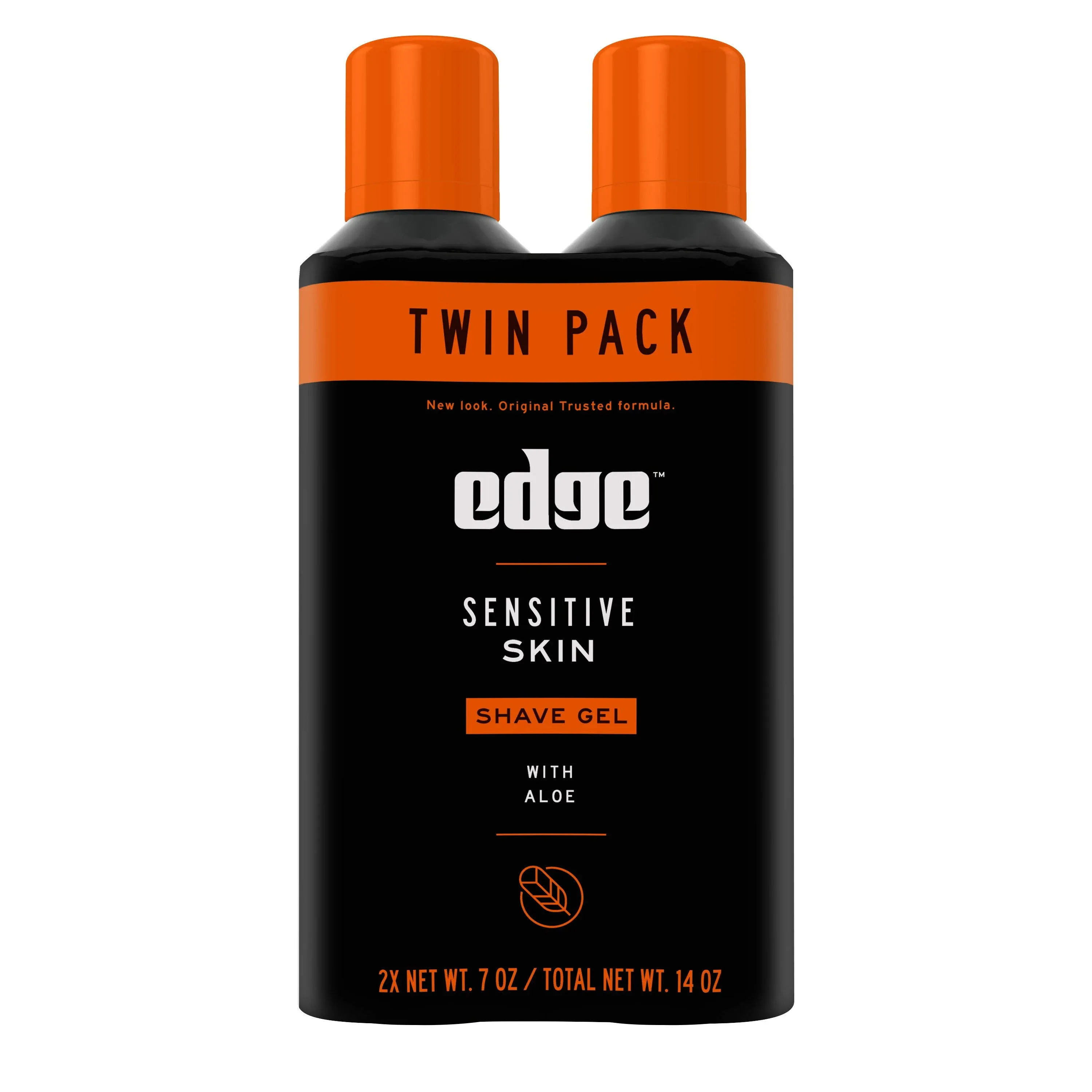 Edge Shave Gel, Sensitive Skin, with Aloe, Twin Pack - 2 pack, 7 oz cans