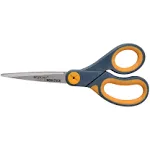 Westcott Non-Stick Scissors, 8", Straight, Adjustable Glide, Gray/Yellow, for Office/School, 1-Count