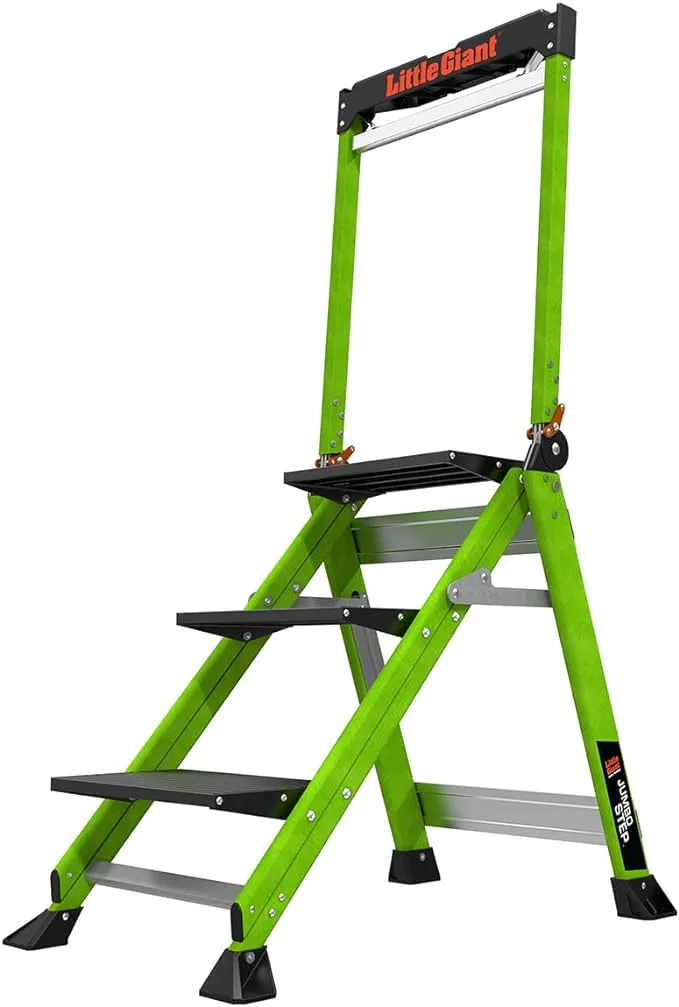 Little Giant Ladders, Jumbo Step, 3-Step, 3 Foot, Step Stool, Fiberglass, Type 1AA, 375 lbs Weight Rating, (11933)