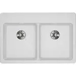 Elkay Quartz Classic ELGAD3322PDWH0 White Equal Double Bowl Top Mount ADA Sink with Perfect Drain