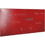 UltraHD 2-Piece Pegboard Set w/ 23 Piece Hook Assortment Red