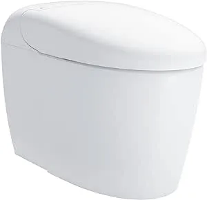 TOTO NEOREST RS Dual Flush 1.0 or 0.8 GPF Toilet with Intergeated Bidet Seat and EWATER+, Cotton White - MS8341CUMFG#01