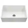 Houzer Platus 33 in. White Fireclay Apron Front Farmhouse Single Bowl Kitchen Sink - PTG-4300 WH