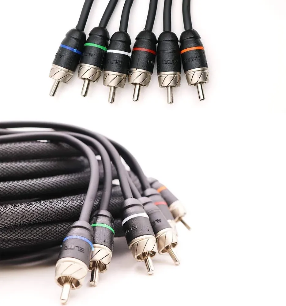 Elite Audio EAPRM617 Premium 6CH Oxygen Free Copper RCA Cable 17ft male to male Twisted Pair with Noise Reduction