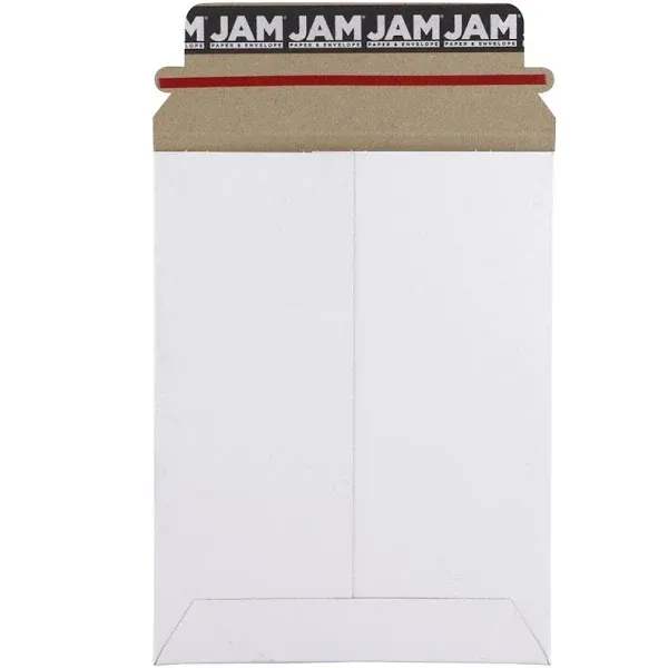 Jam Paper Stay-Flat Photo Mailer Envelopes with Peel & Seal Closure - 6 x 8 - White - 6 Rigid Mailers/Pack