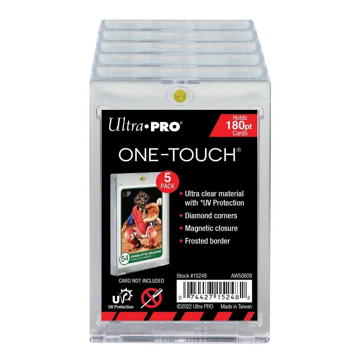 Ultra Pro Card Supplies UV Protection One-Touch Card Holder 5-Pack [180 Pt]