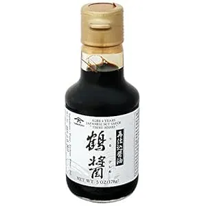 Yamaroku Shoyu Pure Artisan Dark Sweet Japanese Premium Gourmet Barrel Aged 4 Year Soy Sauce "Tsuru Bisiho", 5oz (148ml), (Pack of 2 Bottles)