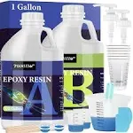 Epoxy Resin 1 Gallon - Crystal Clear Epoxy Resin Kit - Self-Leveling, High-Glossy, No Yellowing, No Bubbles Casting Resin Perfect for Crafts, Table