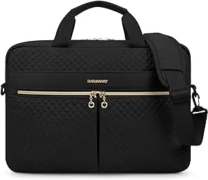 BAGSMART Crossbody Laptop Bag Briefcase Laptop Sleeve Laptop Case with Shoulder Strap, 17.3 Inches / Black