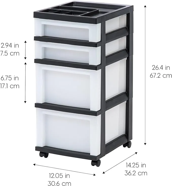 IRIS USA 4-Drawer Storage Cart