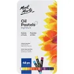 MONT MARTE Oil Pastels in Tin Box Signature 48pc, 48 Assorted Colors, 