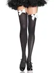 Leg Avenue Women's Satin Bow Accent Thigh Highs