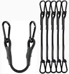 6 Pack Bungee Cords With Carabiner Hooks 12 Inch Black Heavy Duty Bungee Cords F