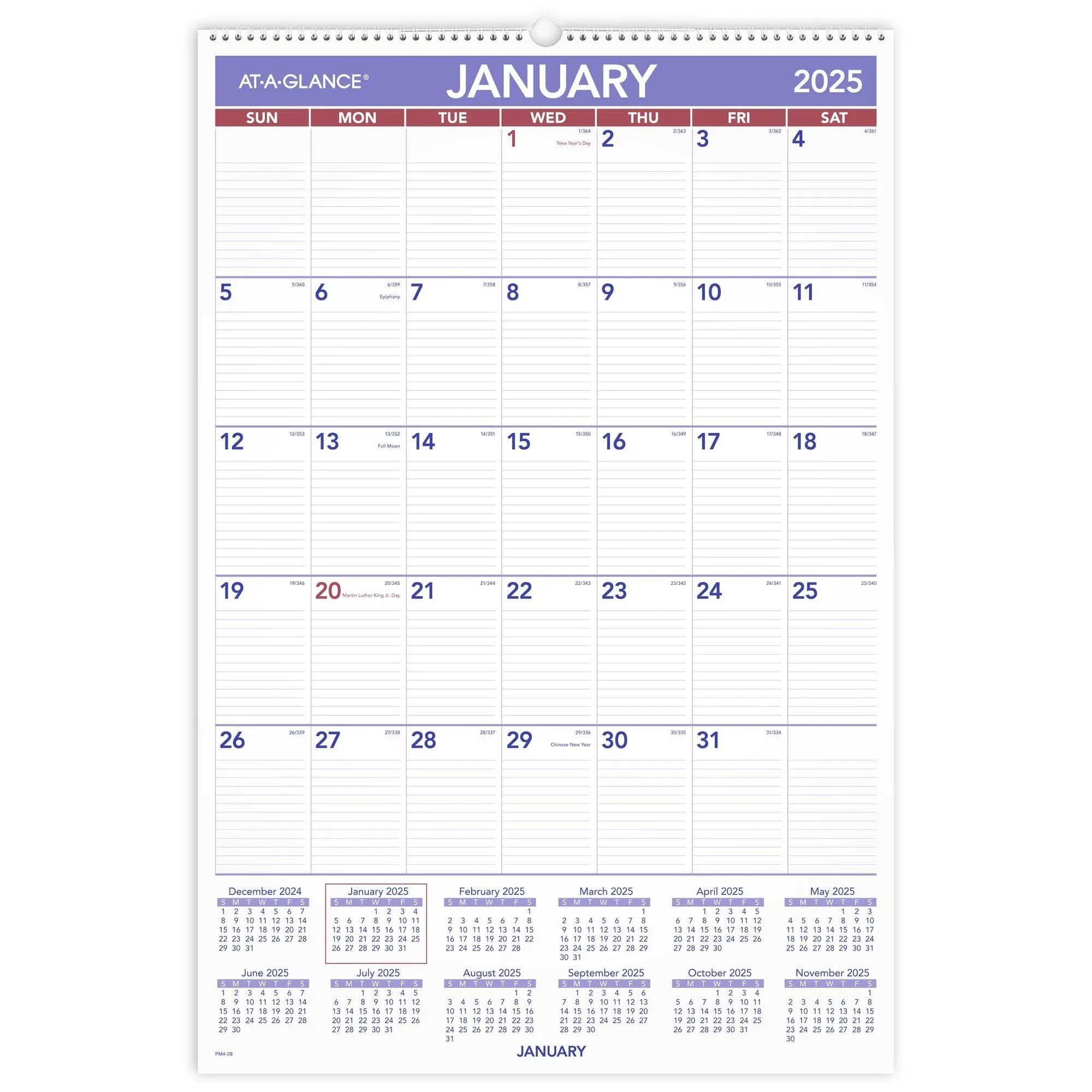 At-a-glance 2025 Wall Calendar, 20" x 30", Extra Large (PM42825)