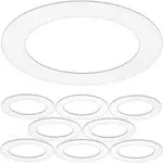 6 Pack Gloss White Goof Trim Ring for 8" inch Recessed Can Lighting Down Light,