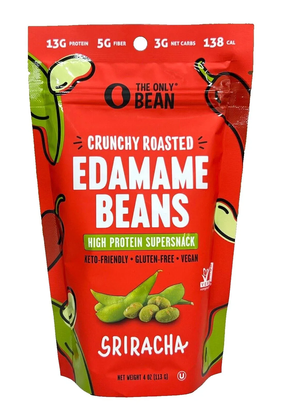 The Only Bean 4 oz Edamame Roasted Crunchy Sriracha