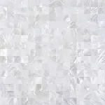 KASARO Peel and Stick Backsplash Shell Tiles, Mother of Pearl Mosaic Self Adhesive Tiles for Kitchen Wall Bathroom Bedroom Decor, White, 6-Sheet