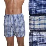 NEW $30 JOCKEY MENS 3-PACK  2XL Cotton Blend WOVEN PLAID BOXERS  $17