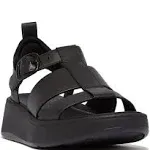 Fitflop | Women&#039;s F-Mode Leather Flatform Fisherman Sandals - Black | Realry