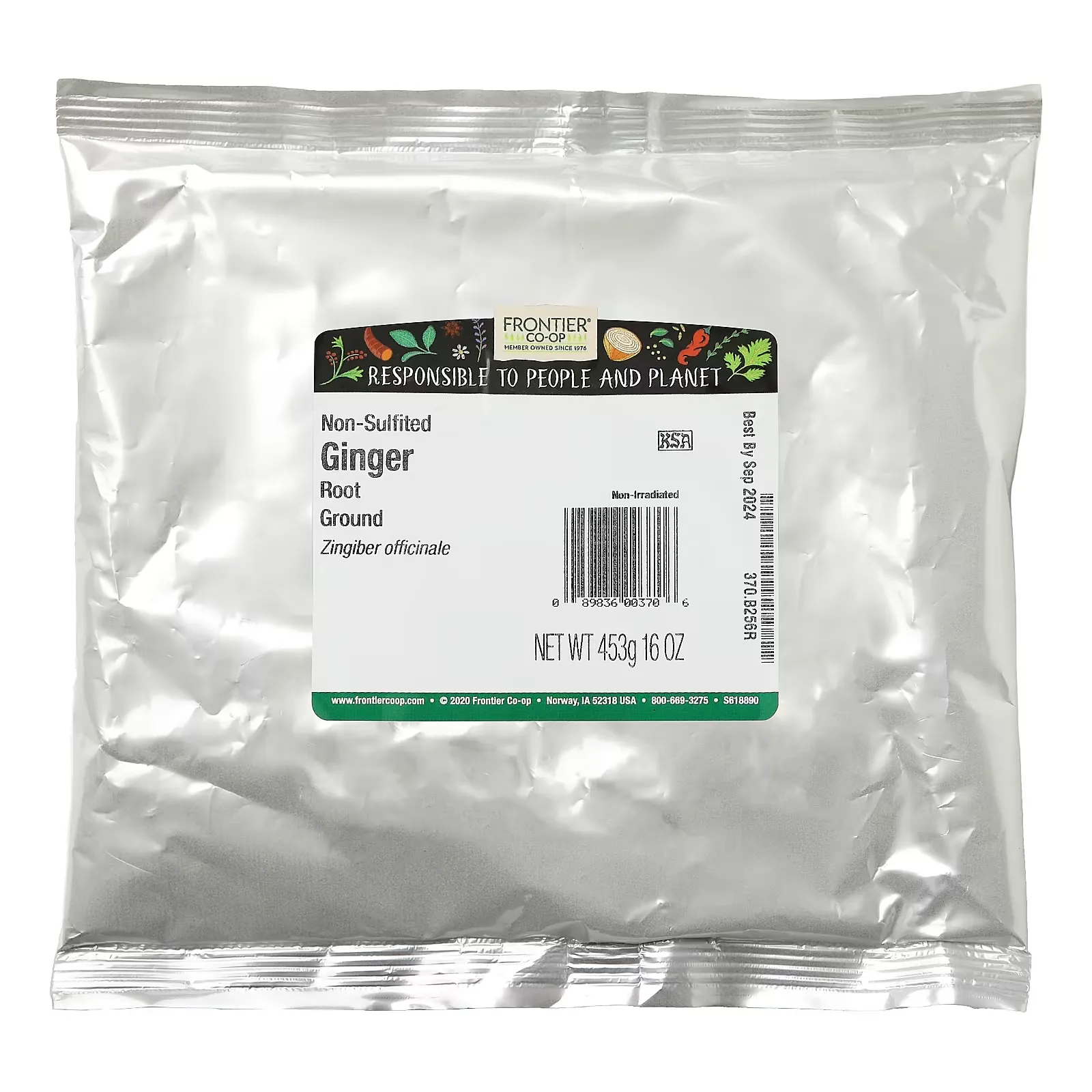 Frontier Herb Ground Ginger Root - 1 lb bag