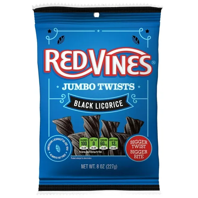 Red Vines Jumbo Twist Black Licorice 8 oz. Bag