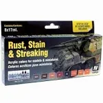 Vallejo Rust, Stain amp; Streaking Model Color Paint Set (8 Colors) - Hobby