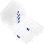 Clear Jewelry Box 6-Pack Plastic Bead Storage Container Earrings Organizer